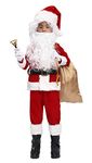 OVOV 11 Pcs Complete Santa Claus Christmas Suit Kids Costume for Xmas Party Cosplay (Red) S