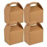 Restaurantware Bio Tek 10 x 7 x 8 Inch Gable Boxes For Party Favors, 25 Attractive Gift Boxes - With Built-In Handle, Greaseproof, Kraft Paper Gable Boxes, For Birthday Parties And Weddings