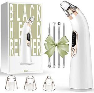 【2025 NOUVEAU】 Aspirateur Point Noir Visage, Appareil à Point Noir Professionnel Nettoyant de Pores Vacuum Rechargeable USB avec 5 Modes 4 Têtes pour éliminer Les Blackheads, Boutons, Graisse,