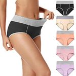 POKARLA Women's Soft Cotton Briefs Underwear Breathable High Waist Full Coverage Ladies Hipster Panties