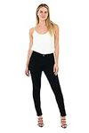 M17 Women's 5.06E+12 Women Ladies Skinny Fit Jeans Denim Casual Classic Cotton Trousers Pants with Pockets Zip Up 16, Black, 16 UK