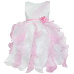 iiniim Kids Girls Ruffle Wedding Bridesmaid Party Easter Flower Girl Dress Pink 2