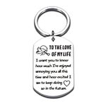 To My Love Keychain Gifts for Him Her Anniversary Valentines Gifts for Women Men I Love You Gifts for Husband Wife Birthday Gifts from Girlfriend Fiance Wedding Day Engagement Couple Bride Groom Charm