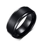 Moneekar Jewels Tungsten Carbide 4mm/6mm/8mm Black High Polish Centre Matte Finish Women Men Unisex Wedding Ring Comfort Fit