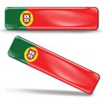 Skino 2 x 3D Domed Silicone Stickers Decals Portugal National Portuguese Flag Car Motorcycle Helmet F 17