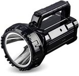 Crasts CT-DP-7045B ABS Plastic Portable Rechargeable High Brightness Flashlight Led Torch Light, Brightness Adjustment Led Torch Light Kisan Torch Search Light (Black, Pack of 1)