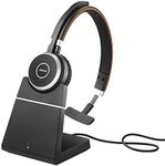 Jabra Evolve 65 SE Wireless Mono Headset - Bluetooth Headset with Noise-Cancelling Microphone, Long-Lasting Battery and Charging Stand - MS Teams Certified, works with all other platforms - Black