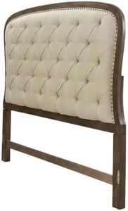 Starlight Canyon Home Dusty Taupe, Black Finish Queen Tufted Panel Headboard with Poplar Solids, White Oak Veneers, Elegant Farmhouse Style