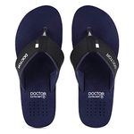 DOCTOR EXTRA SOFT Slipper Care Orthopaedic and Diabetic Comfort Doctor Slipper, Dr. Slipper, Flip-Flop, Slides and House Slipper for Men's D-24-Navy-10 UK