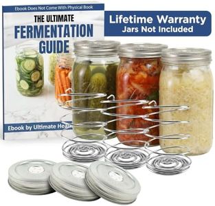 Ultimate Fermentation Kit to Make Perfect Pickles, Sauerkraut, Kimchi & Probiotic-Rich Vegetables, Easy Pickling Kit for Wide Mouth Mason Jars with Venting Lids & Fermenting Springs + Free Guide