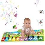 Kids Piano Mat Toys for 1-4 Year Old Boys Girls Music Dance Mat with 10 Piano Keyboard 19 Sounds & Recording Function Musical Carpet Gift for Toddlers Infant Kids Birthday Gifts Early Education