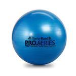 TheraBand Exercise Ball, Professional Series Stability Ball with 75 cm Diameter for Athletes 6'2" to 6'8" Tall, Slow Deflate Fitness Ball for Improved Posture, Balance, Yoga, Pilates, Core, Blue