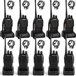 Greaval Walkie Talkies 10 Pack Rechargeable Two-Way Radios with Earpiece 16 Channel Walkie Talkie for Adults, Li-ion Battery and Charger Included, Long Range Two Way Radio (Pack of 10)
