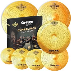 Low Volume Cymbal Pack With Drum Mute Pads - 5pcs Quiet Cymbal Set (14"/16"/18"/20") & 6pcs Dampeners (10"/12"/13"/14"/16") - Bass Drum Mute Pad - Cymbal Bag Included