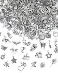 JIALEEY 400 PCS Wholesale Bulk Lots Jewelry Making Charms Mixed Smooth Tibetan Silver Alloy Charms Pendants DIY for Bracelet Necklace Jewelry Making and Crafting