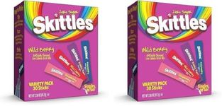 Skittles Singles To Go Wild Berry Variety Pack, Watertok Powdered Drink Mix, Zero Sugar, Low Calorie, Includes 4 Wild Berry Flavors, 1 Box (30 Single Servings) (Pack of 2)