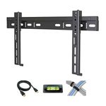 Low Profile Fixed TV Wall Mount for 17"-42" Flat Screen TVs with 6' HDMI Cable, Ties and Leveler