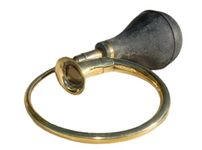 MHE Vintage Circular Brass Taxi Horn With Black Rubber Bulb Bugle For Taxi/Bike/Bus/Truck/Auto | Home Decor antique Taxi Horn (Size -15 inch)