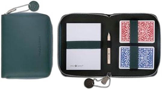 Melia Games Playing Cards Set Deluxe - Estuches para Barajas de Cartas - Juego de Naipes Cuero Hecho a Mano (Designer Edition) (Emerald)