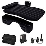 Inflatable Car Mattress Back Seat Bed,Car Air Mattress for Camping Travel with Air-Pump & 2 Air Pillows Compatible with Truck SUV by BeiLan (Black-1)