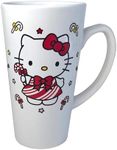 Silver Buffalo Hello Kitty Candy Cane Classic 16oz Ceramic Latte Mug