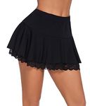 Avidlove Pleated Mini Skirt Sexy Ruffle Short Skirt Lingerie Skirts Black