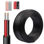 Wirelume 16 AWG 1.5mm² Electrical Wire 2 Core Conductor 16 Gauge Extension Cable Stranded PVC Oxygen-free Copper 30FT/9.14M Low Voltage Tinned Copper Cable for LED Automotive Battery Solar Marine