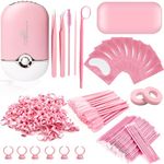 267 PCS Eyelash Extension Supplies Lash Extension Kit USB Air Conditioning Blower,Silicone Pad,Under Eye Gel Pads,Mini Makeup Mirror,Tapes,Tweezers,Glue Rings,Eyelash Brushes,Micro Brush Applicators