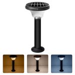 Epyz Solar Gate Pillar Light Outdoor with Long Pole Round Shape with 143 LED 12,000mah Battery, 3 Type of Lights, Application for Fence, Garden, Wall, Outdoor [ Multicolour ]