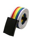 sourcing map Unisex Canvas No Hole Slide Buckle Waist Belt Width 1 5/8" Multicolor