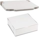 MT Products No Window Bakery Box - Pack of 15 White 8" x 8" x 3" Pastry Boxes Perfect for Pastries, Muffins, Donuts, and Cookies - Made in The USA