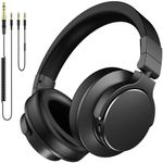 syndesmos Professional Studio Headphones, Over-Ear DJ & Monitoring Headphones with 6.35 & 3.5mm Detachable Cables, 50mm Driver, Closed-Back Headphones for Studio Recording & Mixing, Podcast, DJ, Music