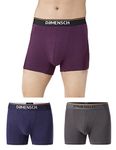 DAMENSCH Men's Cotton Blend Trunks (Pack of 3) (DAM-CTS-T-VOV-NNY-CCD-PACK-3-L_Violet View, New Navy, Charcoal Dust_L)