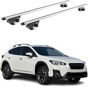 OMAC Dachträger Aluminium TÜV geprüft für Subaru XV II 2017-2023 – Für Standard Dachreling – T Nut – Max 90 kg – 2 Schlösser Silber