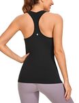 CRZ YOGA Women's Butterluxe Workout Tank Tops Racerback Tank Yoga Sleeveless Top Camisole Athletic Gym Shirt Black Medium