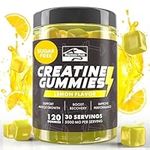 KP Creatine Monohydrate Gummies Lemon for Men & Women, 100% Creatine Lemon Gummies, 5g per Serving + Vegan, Sugar Free + Strength, Energy, Muscle & Booty Gain - 120 Count