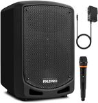 Pyle Powerful Bluetooth Speaker, Portable Indoor/Outdoor Sound Speaker with Wireless Microphone, Karaoke Speaker with Audio Recording, Rechargeable Battery and USB/SD Player, Mounting Bracket