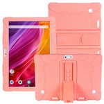 HminSen Case for Dragon Touch Notepad K10 / Max10 Tablet, Silicone Adjustable Stand Cover Compatible Dragon Touch K10, Victbing 10, ZONKO 10.1，Hoozo 10, Winsing 10, Lectrus 10.1 Android Tablet (Pink)