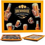 Large Wooden Soft Padded Cushioned Bean Bag Lap Dinner Laptop Food TV Tray (Brewhouse)