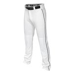 Easton Men's Mako II Piped Pants, White/Black, Large