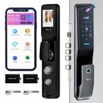 Golens X31 Premium Smart Digital Camera Door Lock with | Fingerprint | Mobile App | RFID Card | PIN | OTP | Mechanical Key | Automatic Lock Access for Wooden Doors (2 Year Warranty)