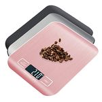 Dejaf Digital Kitchen Scale 5kg/1g Food Scale with Backlit LCD Display and Tare Function Stainless Steel Multi-Function Scale for Food/Kitchen/Oven/Weight/Coffee Scales (5Kg Rose Gold)