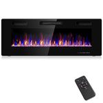 RELAX4LIFE 50" Recessed and Wall-Mounted Electric Fireplaces - Electric Fireplace Inserts with Remote Control, 1-8 Hours Timer, Touch Screen, 12 Adjustable Flames, 5 Speeds, 750/1500W Wall Fireplace