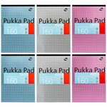 Pukka Pad, A4 Refill Notepad – 160 Pages of Premium Quality Writing Paper - 80GSM, with Feint Ruled 8mm Lines and Margin – Tape Head Bound with 4-Holepunch for Easy Filing – 29.7 x 21cm – Pack of 6 in Assorted Colours