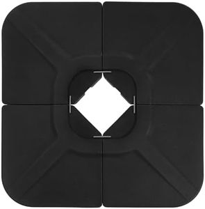 JEAREY 230lb 4-Pieces Heavy-Duty Umbrella Large Base Stand Cantilever Offset Patio Umbrella Stand Square Large Base Plate with Locking Black for Water or Sand (Black)