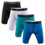 YuKaiChen Men's Boxer Shorts Fly Pouch Underwear Soft Bamboo Fiber Trunks No Ride-up Underpants Multipack (XL, Multicoloured03(4-Pack))