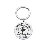 Generic Wacky My Little Girl Yesterday Printed Mom Dad To Daughter Keychain | Stainless Steel