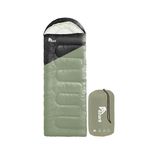 azark Premium Lightweight Sleeping Bag for Adults & Kids, 400 GSM, 4 Season Waterproof Sleeping Bag, Comfortable & Portable, Machine Washable, Camping & Hiking Essential (Black/Green)