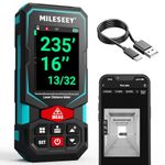 MiLESEEY 100M Multifunctional Laser Measure with 2.4" Color Backlit Display, Rechargeable Laser Measurement Tool with Angle Sensor, m/cm/mm/in/ft+in Measurement Unit