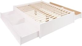 WBSQ-1302-4K Select 4-Post Platform Bed with 4 Drawers - White